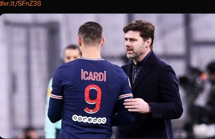 Mauro Icardi dan Mauricio Pochettino di Paris Saint-Germain.