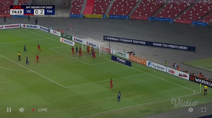 Pertandingan Vietnam vs Thailand di semifinal Piala AFF 2020 (23/12/2021). 