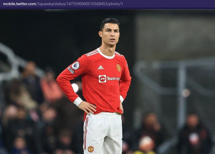 Cristiano Ronaldo saat Manchester United melawat ke markas Newcastle United, Stadion St James' Park, di pekan ke-19 Liga Inggris 2021-2022.