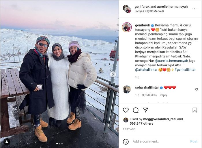 Pertemuan Lenggogeni Faruk dan Aurel Hermansyah