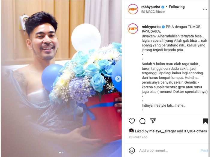 Robby Purban mengidap tumor payudara