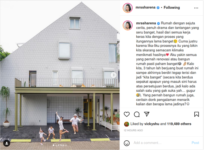 Benar-benar unik dan one of a kind, ternyata begini penampakkan depan rumah Artis Sharena Gunawan dan Ryan Delon yang lain dari yang lain.