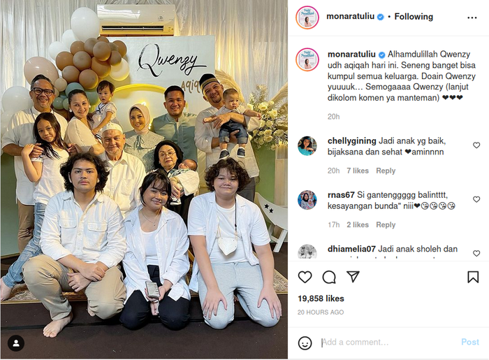 Pajang momen hangatnya aqiqah sang keponakan, ternyata ini arti nama anak Kesha Ratuliu dan Adhi Permana yang punya makna mendalam.