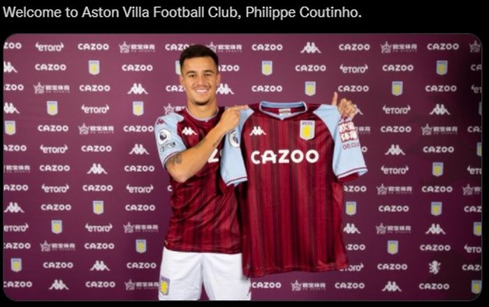 Philippe Coutinho resmi dipinjam Aston Villa dari Barcelona