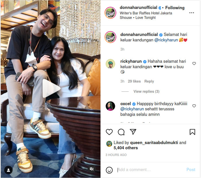 Rayakan ulang tahun dengan ucapan manis dari Donna Harun, ternyata berikut penjelasan arti nama Ricky Harun yang gagah dan kuat.