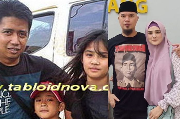 Mantan suami Mulan Jameela dan kedua anaknya (kiri) dan Ahmad Dhani-Mulan Jameela