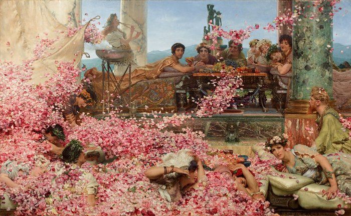 Lukisan terkenal The Roses of Heliogabalus oleh Sir Lawrence Alma-Tadema .