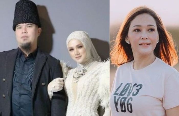 Kolase foto Ahmad Dhani, Mulan Jameela, dan Maia Estianty 