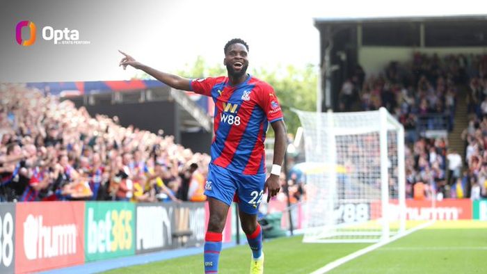 Odsonne Edouardmencetak gol untuk Crystal Palace ke gawang Liverpool dalam laga pekan ke-23 Liga Inggris 2021-2022 di Selhurst Park pada Minggu (23/1/2022) pukul 21.00 WIB.