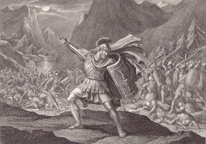 Publius Quinstilius Varus bunuh diri ketika melihat pasukannya diserang oleh suku-suku Jermanik. Kepalanya dikirim ke Kaisar Agustus di Roma sebagai berita kekalahan.