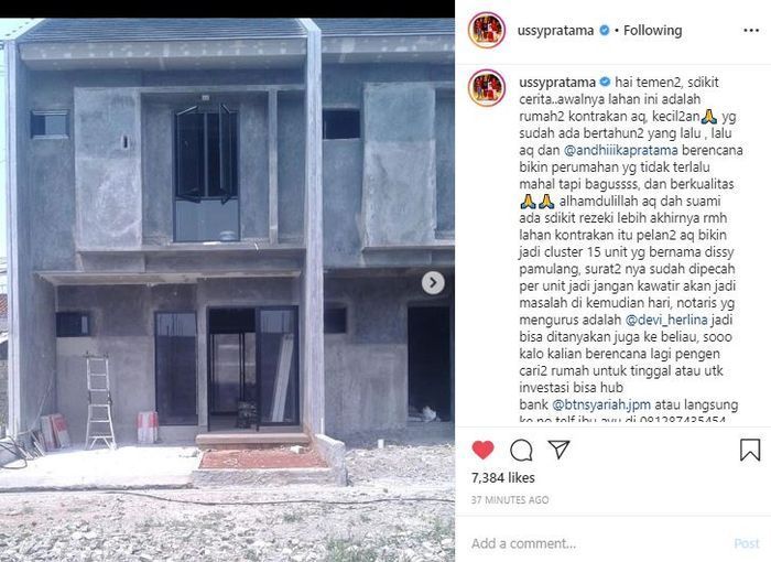 Unggahan Ussy Sulistiawaty