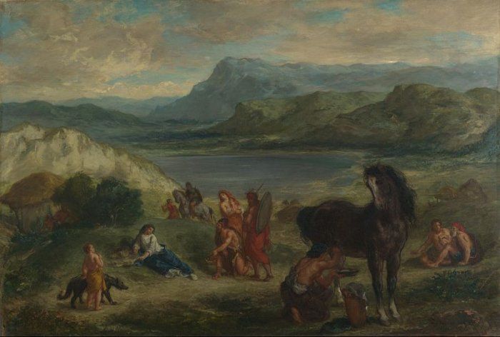 Delacroix, Ovid di antara orang Scythians 1859. National Gallery (London).