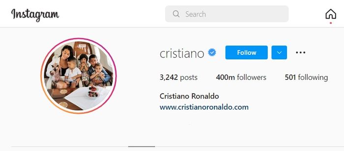 Cristiano Ronaldo menjadi manusia pertama yang memiliki 400 pengikut di Instagram