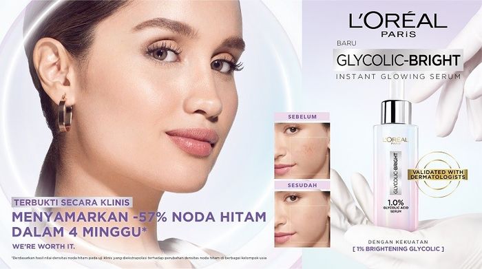 L'Oreal Glycolic Bright dapat menyamarkan 57 persen noda hitam dalam 4 minggu.