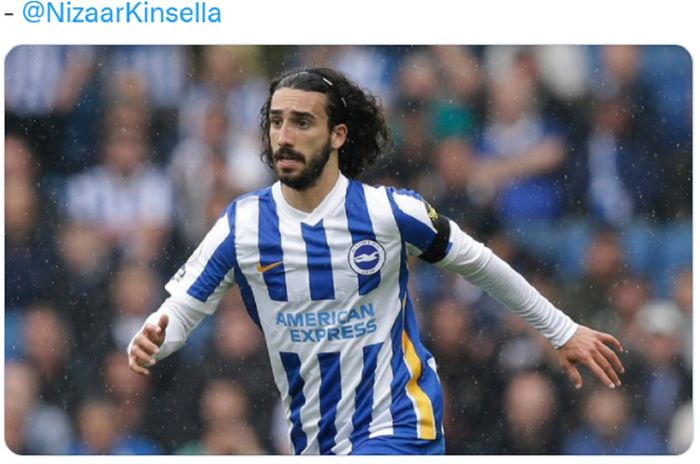 Bek kiri andalan Brighton &amp; Hove Albion, Marc Cucurella.