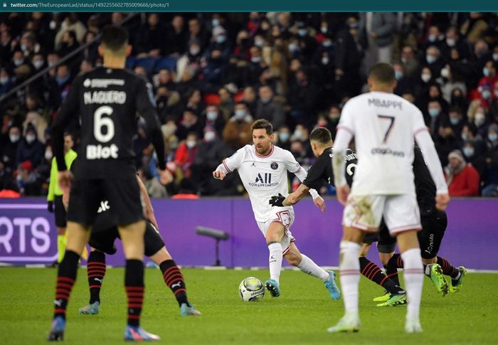 Lionel Messi menyumbangkan satu gol bagi gol Kylian Mbappe dalam kemenangan 1-0 PSG atas Rennes.