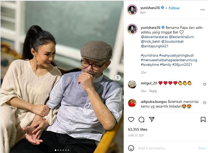 Yuni Shara saat mengunjungi ayahnya