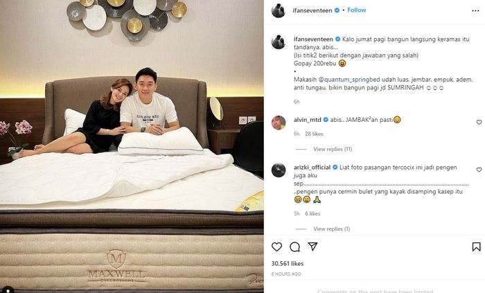 Potret kamar di rumah artis Ifan Seventeen.