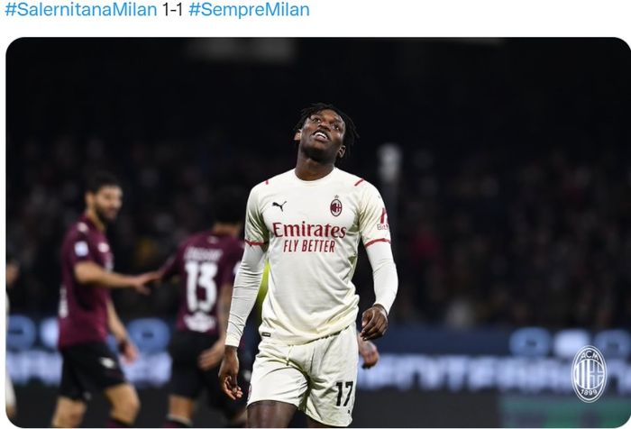 Rafael Leao, tampil buruk dalam laga AC Milan melawan Salernitana pada pekan ke-26 Liga Italia, Minggu (20/2/2022) dini hari WIB.