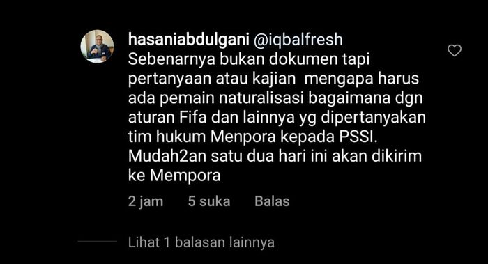 Anggota Komite Eksekutif PSSI, Hasani Abdulgani, membeberkan kondisi proses naturalisasi Sandy Walsh dan Jordi Amat.