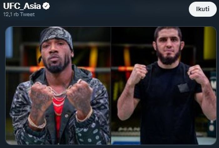 Kolase foto Bobby Green (kiri) dan Islam Makhachev (kanan) Sebelum UFC Vegas 49. Keduanya akan betarung di UFC Apex, Las Vegas, Nevada, Amerika Serikat, 26 Februari 2022. 