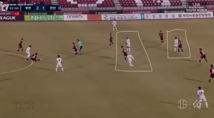 Asnawi Mangkualam ditaruh lebih tinggi dari striker dalam laga Bucheon FC vs Ansan Greeners (27/2/2022). 