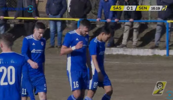 Witan Sulaeman dalam laga Piala FA Slovakia antara SK Sasova vs FK Senica (1/3/2022). 