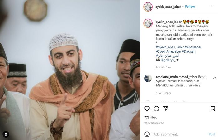 Foto postingan syekh anas jaber