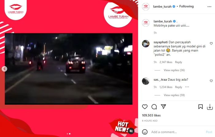 Mobil Daus Mini dikejar polisi