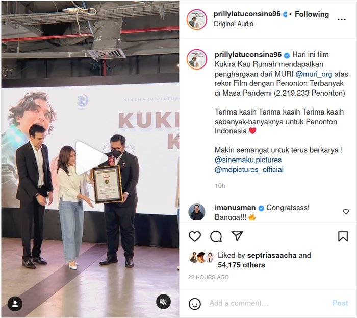 Pamer prestasi dapatkan Rekor MURI dengan film Kukira Kau Rumah, ternyata arti nama Prilly Latuconsina memiliki makna mendalam ini.
