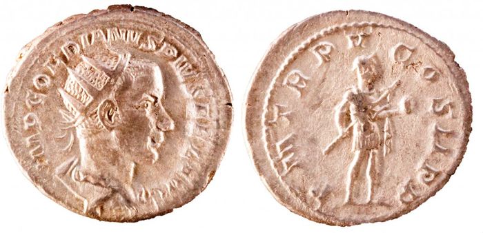 Logam antoninianus dari Gordian III.