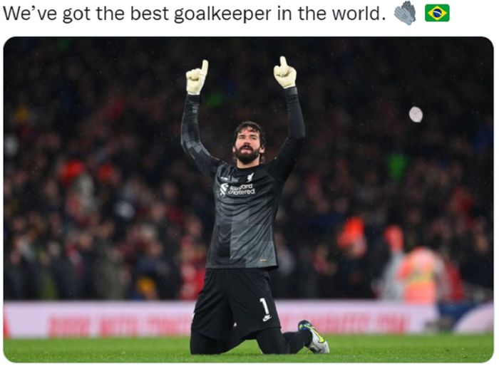 Penjaga gawang andalan Liverpool, Alisson Becker.