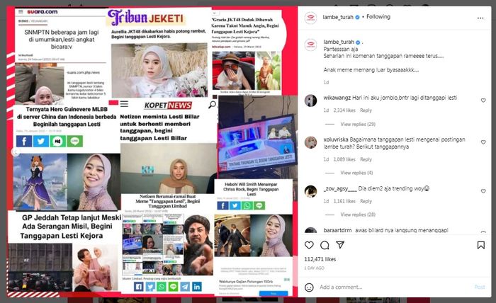 Meme  'Begini Tanggapan Lesti'