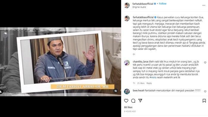 Farhat Abbas sindir keluarga Haji Faisal, singgung soal ekploitasi Gala Sky. 