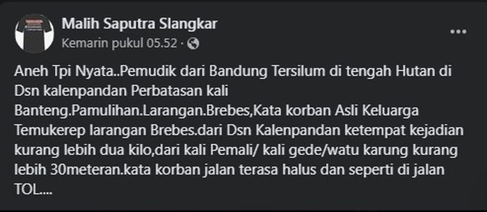 Unggahan mobil Xenia masuk hutan Brebes 