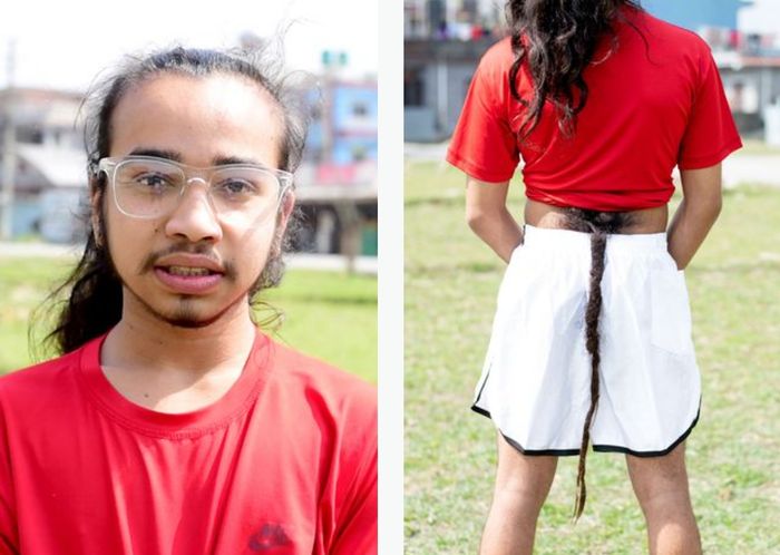Deshant Adikari, pemilik rambut bak buntut sepanjang 70 cm.