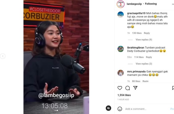Chika komentari gaya berpacaran Fuji dan Thariq yang kerap bikin konten 