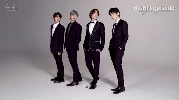 Sesi photoshoot Jin, RM, Hueningkai, dan Soobin,