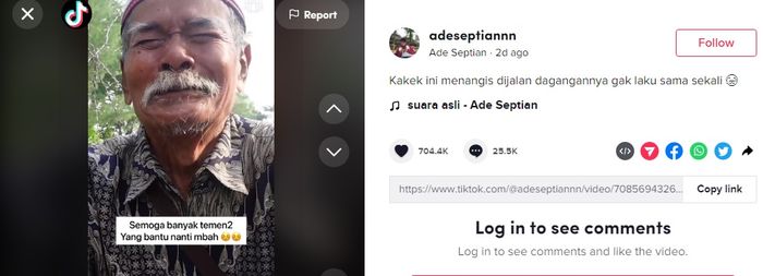 Kakek Weli penjual nasi jagung di Sidoarjo.