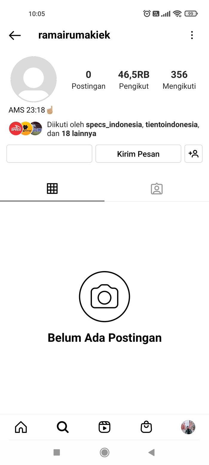 Ramai Rumakiek menghapus semua momen di akun instagram nya dan mengganti foto profilnya usai mangkir dari timnas U-23 Indonesia