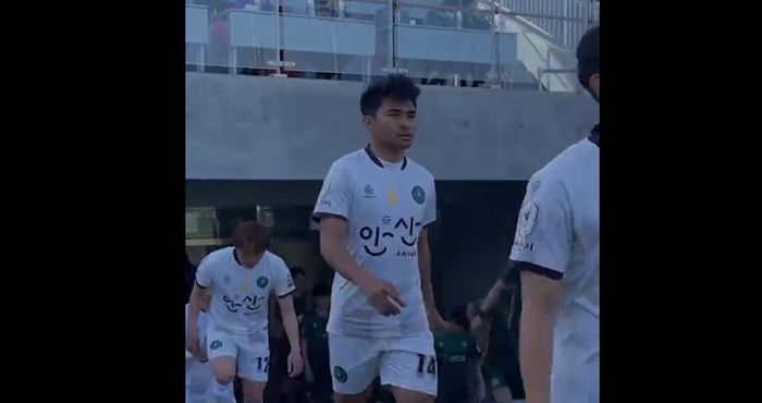 Asnawi Mangkualam dalam laga Gimpo Citizen vs Ansan Greeners (16/4/2022). 