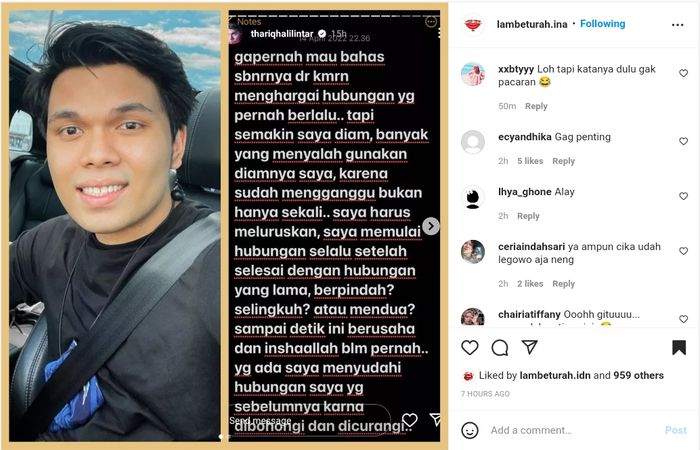 Thariq Halilintar bantah isu selingkuh dan ngaku malah dibohongi.