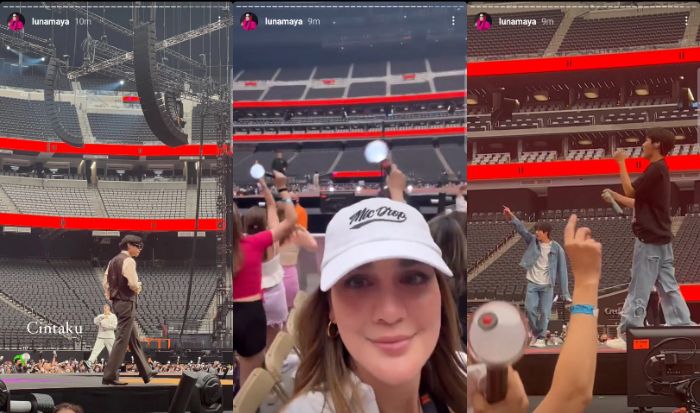 Momen Luna Maya menonton konser BTS di Allegiant Stadium Las Vegas