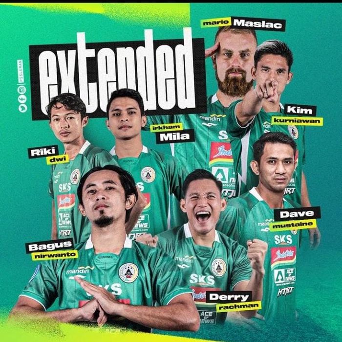 PSS Sleman mengumumkan tujuh pemain yang resmi memperpanjang kontrak untuk Liga 1 2022.