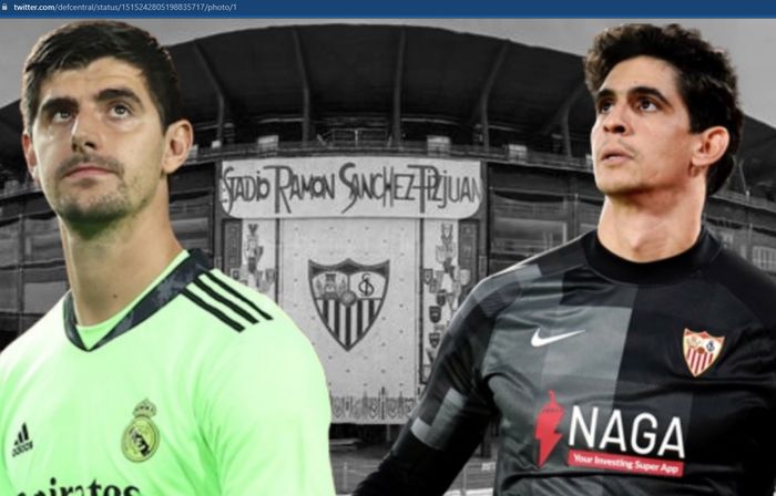 Duel Sevilla versus Real Madrid bakal menghadirkan persaingan sengit dua kiper terbaik Liga Spanyol, Thibaut Courtois dan Yassine Bounou (Bono)