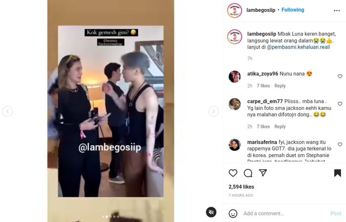 Luna Maya bertemu dengan Jackson GOT7, sahabat RM BTS.