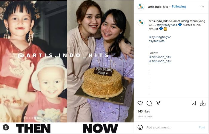Potret masa kecil Ayu Ting Ting dan sang adik.