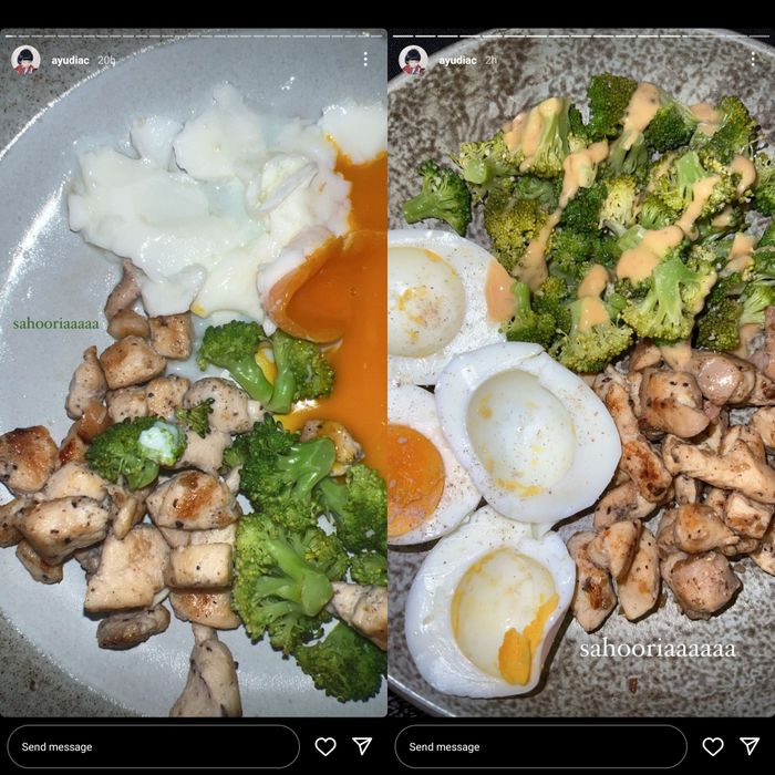 Menu sahur sehat ala Ayudia Bing Slamet. 