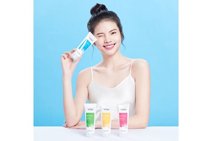 Empat varian Y.O.U Hy! Amino Facial Wash dari Y.O.U Beauty.