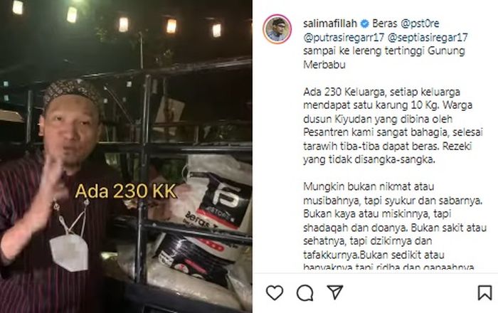 Putra Siregar sedekah beras untuk 230 keluarga 